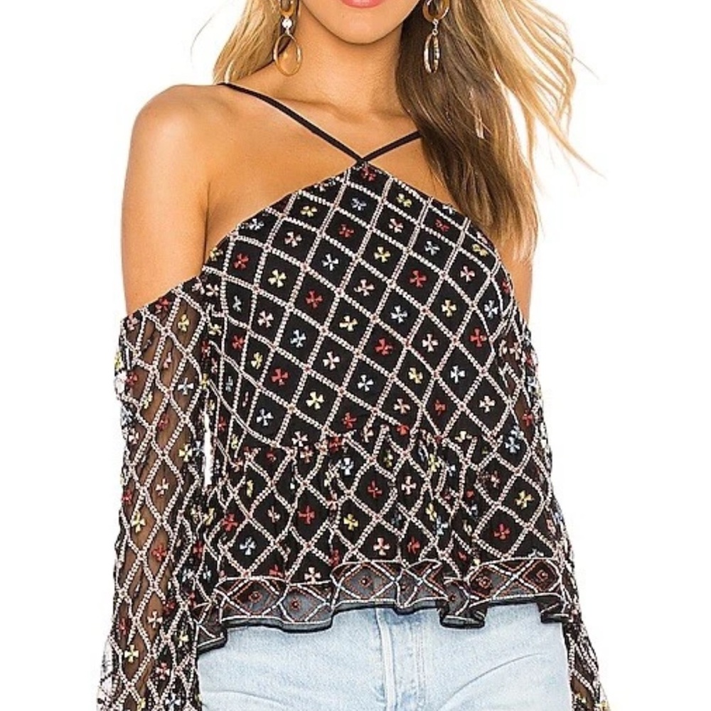 Tularosa Syrah Blouse Black Floral XS